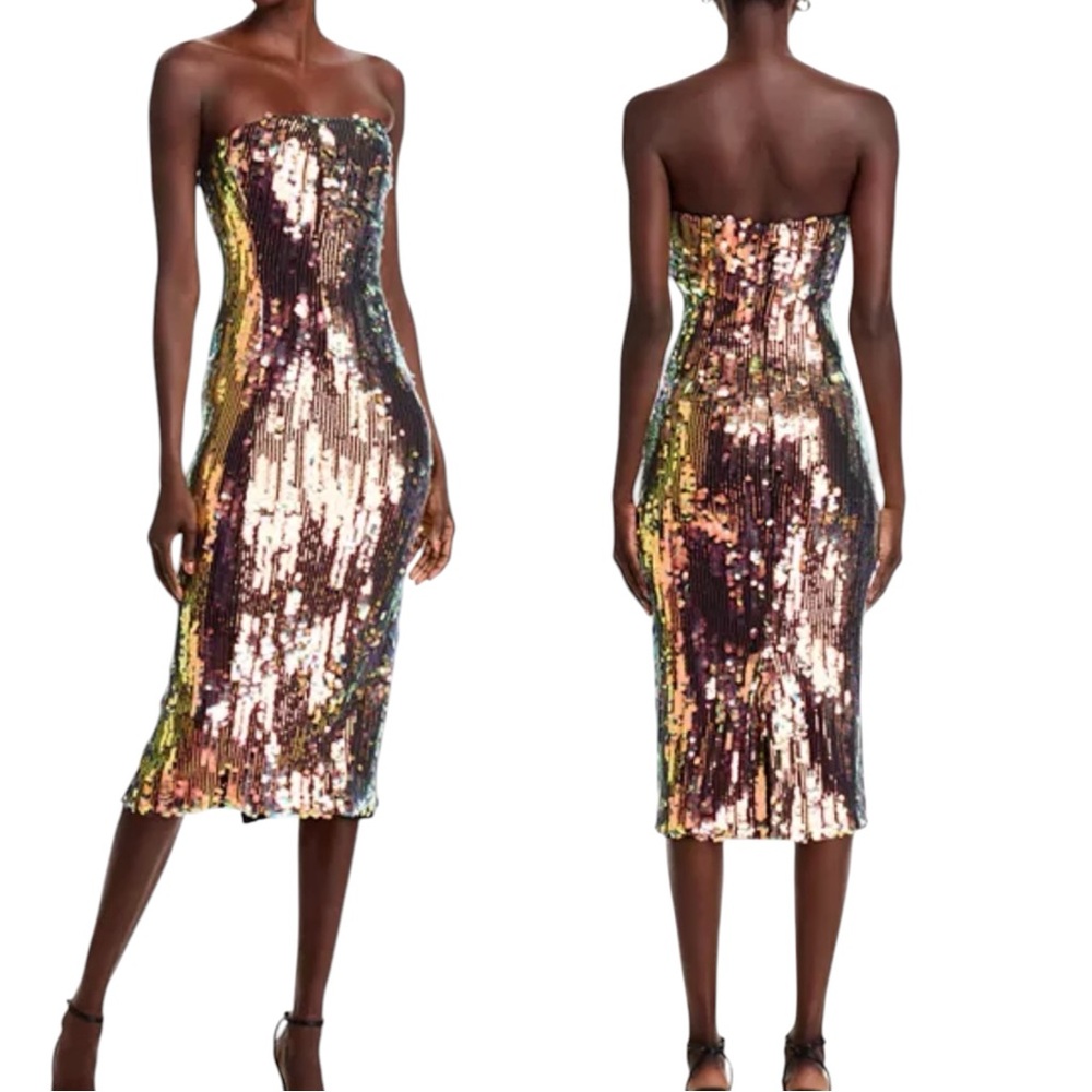 NWT Ramy Brook Oz Embellished Midi Cocktail Party Dress Size 2
